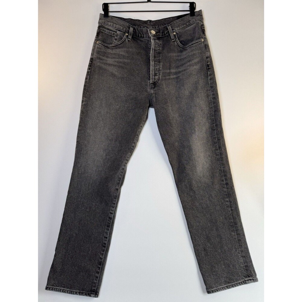 Goldsign Straight‎ Leg Jeans Size 30 Black Wash Button Fly USA Made